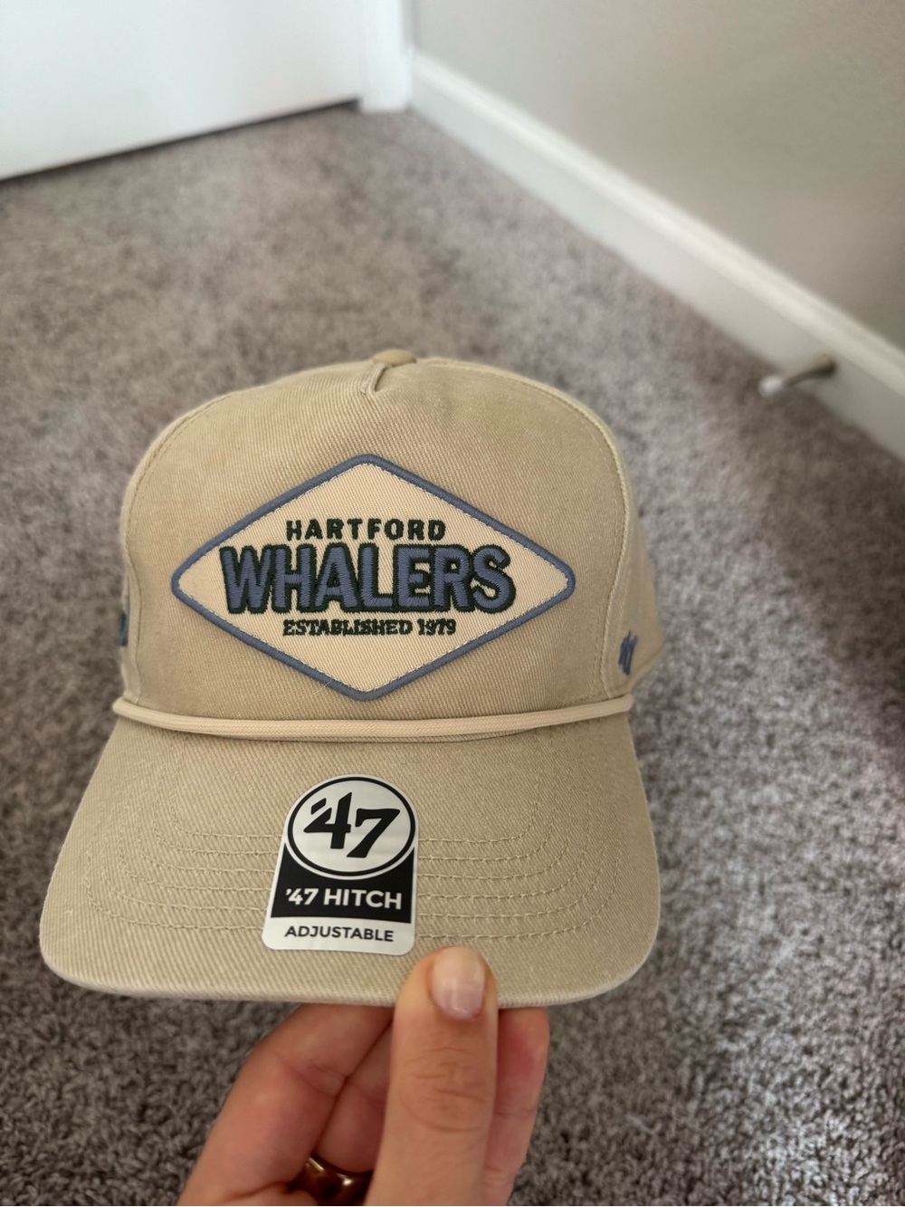 '47 Khaki Hartford Whalers Patch Cap with Navy Trim